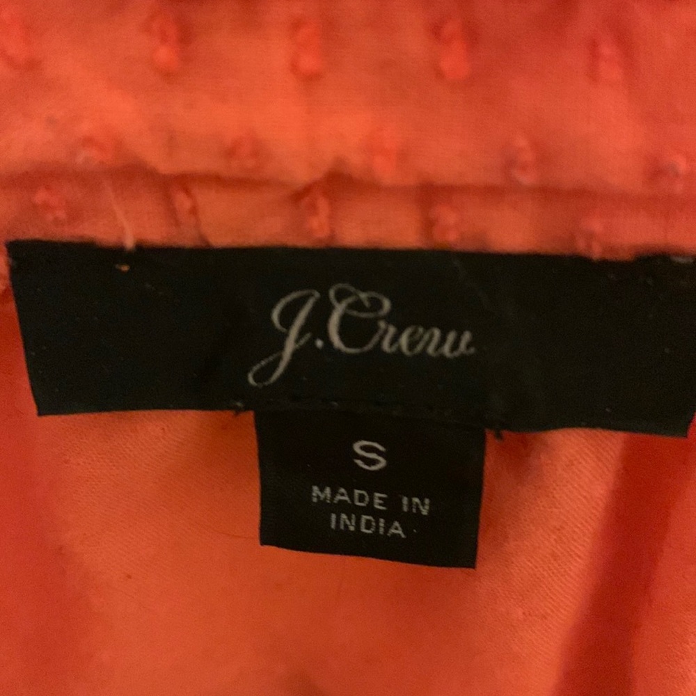 J Crew size Small coral poplin blouse. Perfect for summer and spring! Like new. - Picture 8 of 8